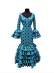Size 46. Flamenco Dress. Mod. Becquer Turquesa Lunar Negro Grande 255.372€ #50329BECQUERTQNG46